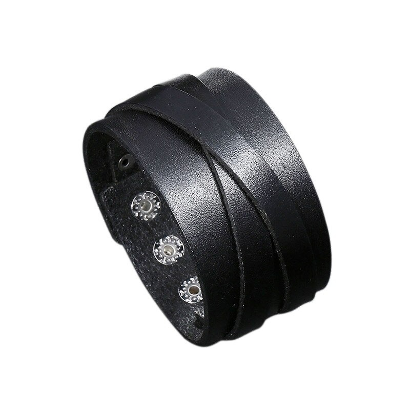 Fashion Wide Leather Bracelet / Punk Style Bangles for Men and Women - HARD'N'HEAVY