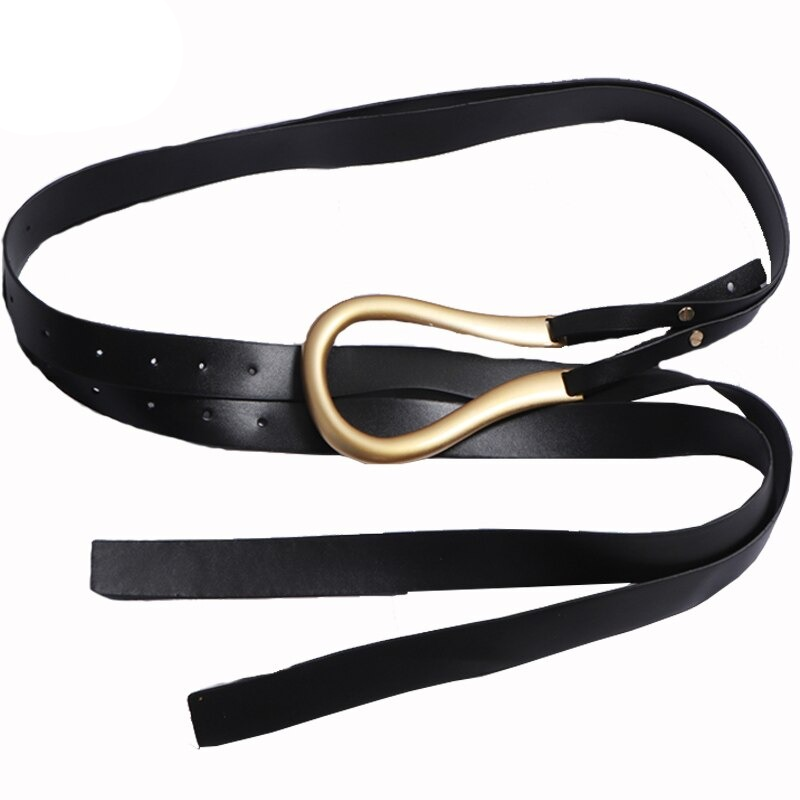 Fashion women's PU leather belt with a stylish gold buckle, perfect for versatile outfit combinations.