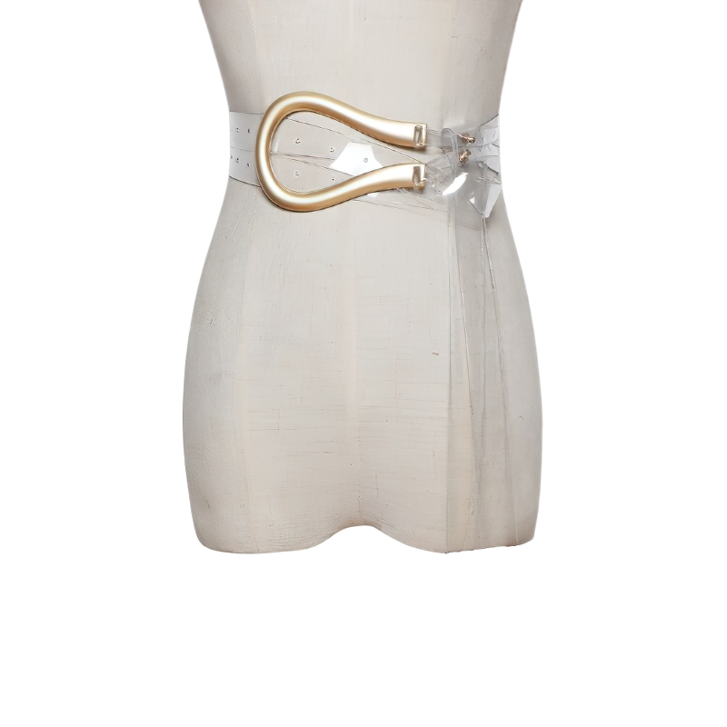 Fashion women's PU leather belt with a gold metal buckle, perfect versatile accessory for many outfits.