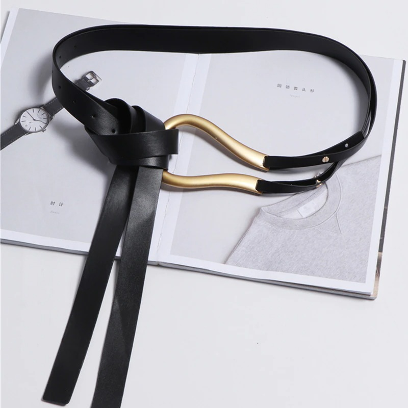 Fashion Women's Belt with Metal Gold Buckle / PU Leather Belt - HARD'N'HEAVY