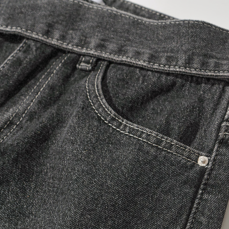 Fashion Women's Long Loose Jeans / Cool Denim Pants with Belt Pockets - HARD'N'HEAVY