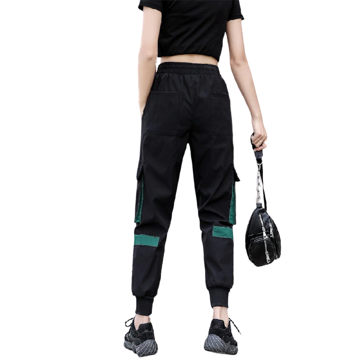 Fashion Women's Pants with High Waist / Casual Cargo pants with Big Pockets - HARD'N'HEAVY