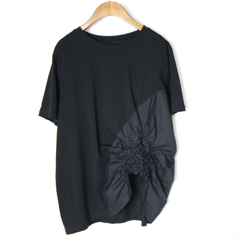 Fashion Women's Pleated T-shirt / Summer Loose O-neck T-shirts in Punk Style - HARD'N'HEAVY
