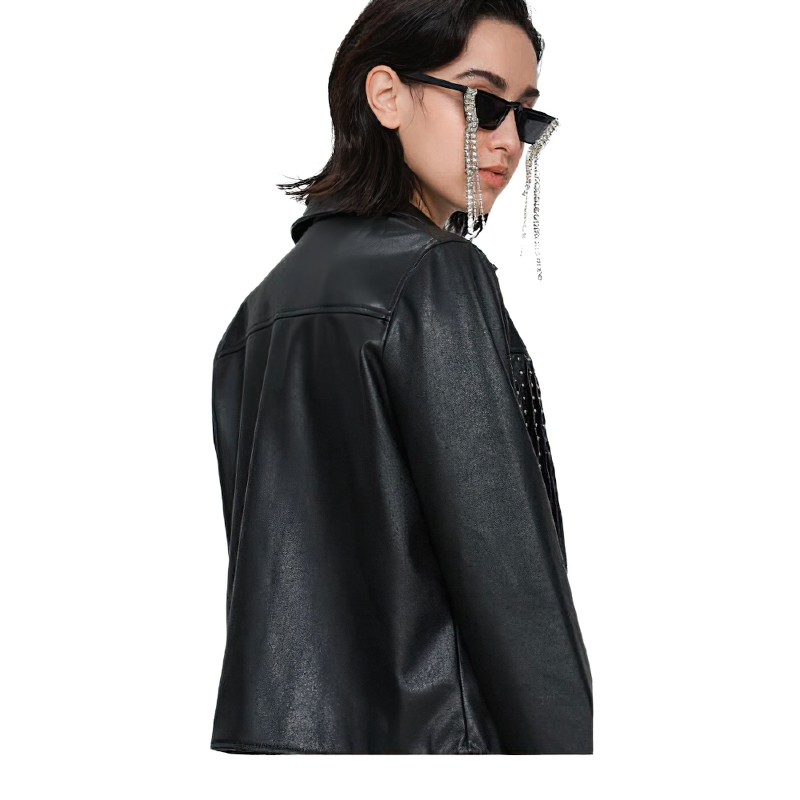 Fashion Women's PU Leather Jacket /  Female Jacket in Punk Rock Style / Ladies Motorcyle Clothing - HARD'N'HEAVY