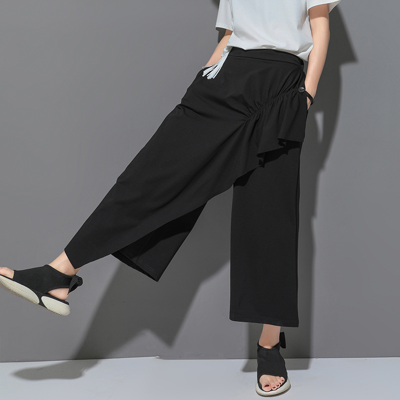 Fashion Women's Ruffle Pants with Elastic Waist / Alternative Style Loose Trousers - HARD'N'HEAVY