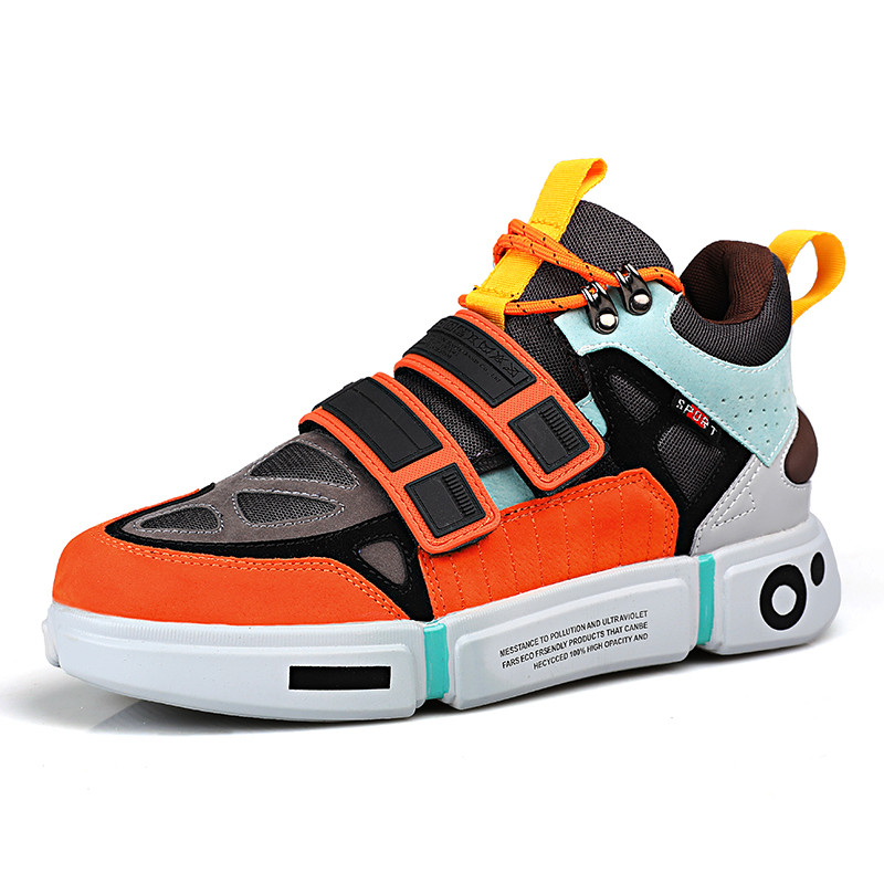 Colorful women's running platform sneakers with cross ties and round toe, perfect for trendy outfits.
