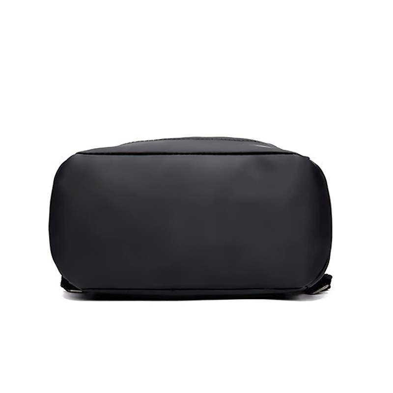 Sleek black PU leather backpack base, ideal for stylish and casual travel with ample storage.