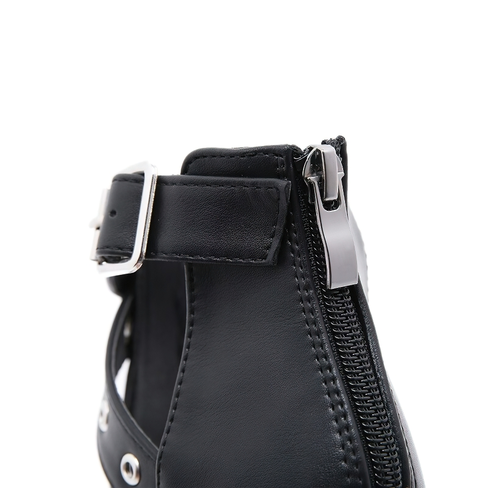 Fashion Women's Waterproof Platform Sandals / Black High Heel Buckle Strap Shoes - HARD'N'HEAVY