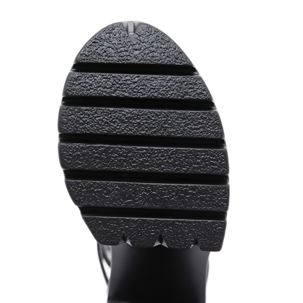 Fashion Women's Waterproof Platform Sandals / Black High Heel Buckle Strap Shoes - HARD'N'HEAVY