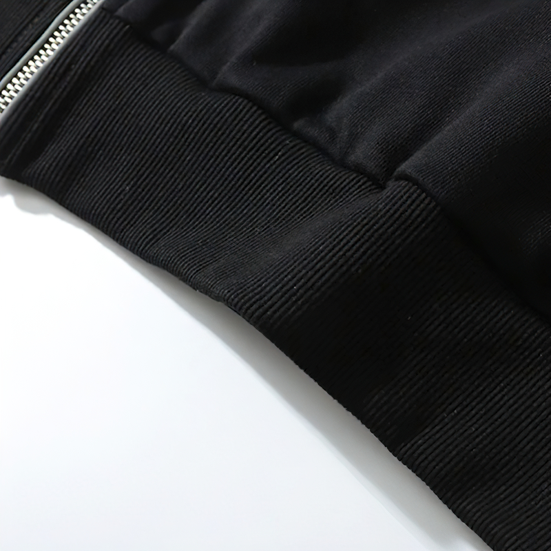 Fashion Women's Zipper Hoodie with Punk Graphic Print / Casual Oversize Black Sweatshirts - HARD'N'HEAVY