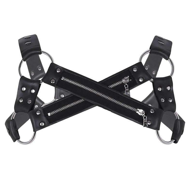 Faux Leather Body Harness for Men / Bondage Shoulder Body Chest Muscle Harness - HARD'N'HEAVY