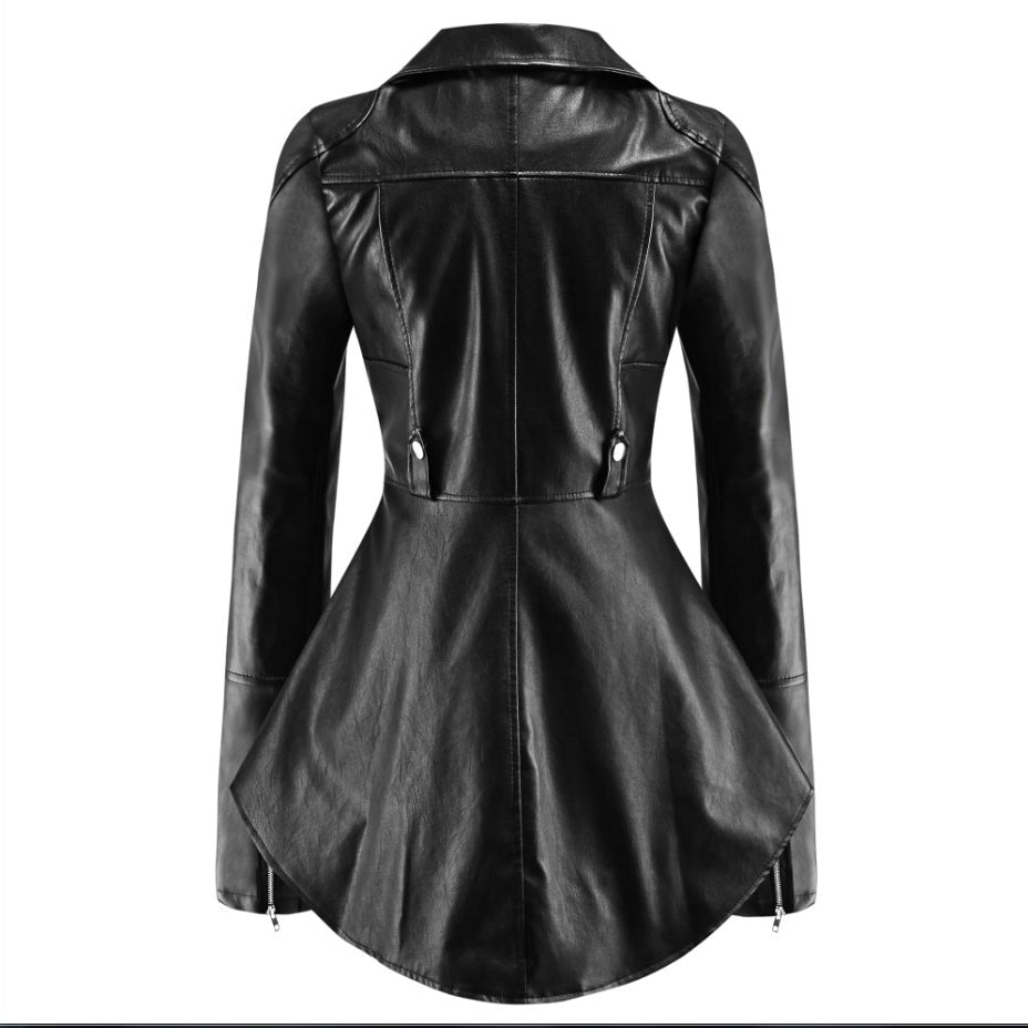 Faux Leather Jackets / Women's Black Motorcycle Jacket / Old School Fashion Outerwear - HARD'N'HEAVY