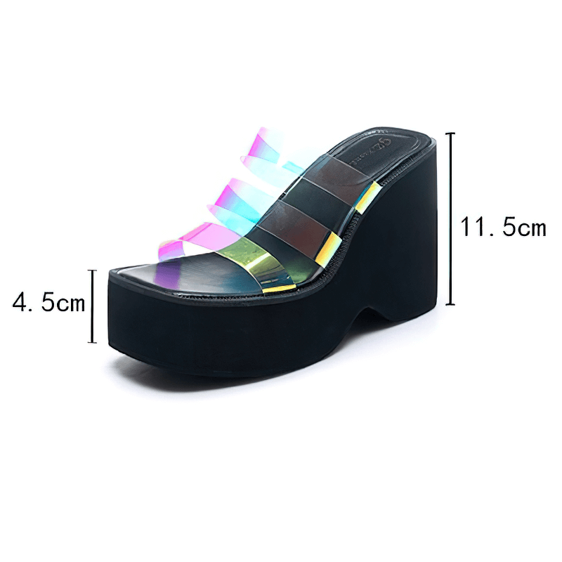 Female Wedges High Heels Slippers / Casual Comfortable Women's Open Toe Plaform Slides