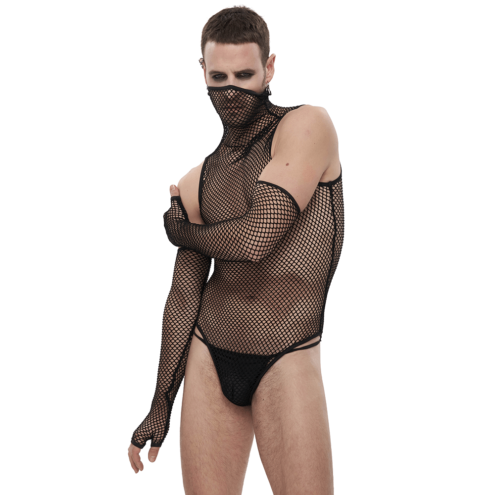 Gothic Fishnet Bodysuit & Mesh Rave Bodysuit, See Through Bodysuit  Dominatrix -  Finland