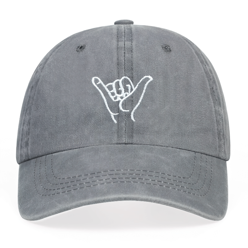CLEARANCE of Cap with Finger embroidery / Washed Baseball Caps / Rock Style Cotton hat - HARD'N'HEAVY