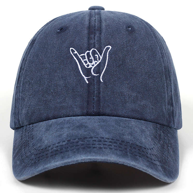 CLEARANCE of Cap with Finger embroidery / Washed Baseball Caps / Rock Style Cotton hat - HARD'N'HEAVY