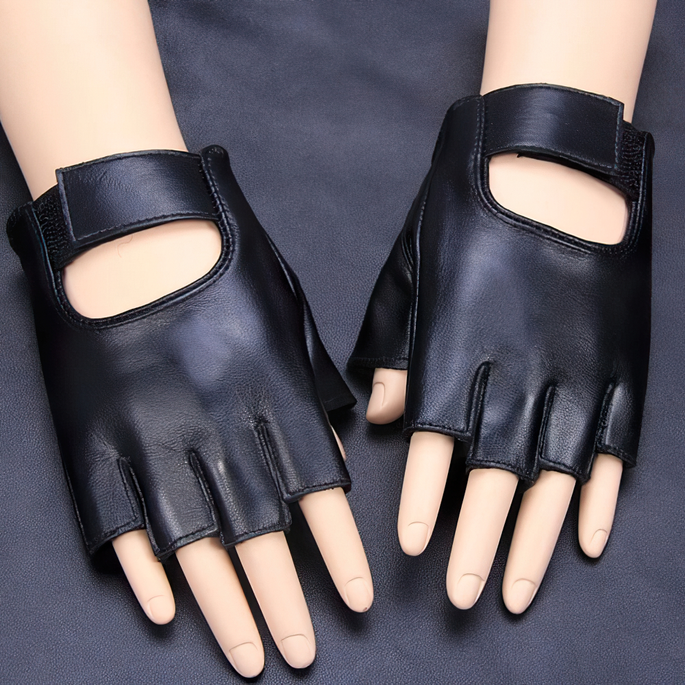 Fitness Male Gloves with Semi-Finger / Men's Leather Gloves for Sport - HARD'N'HEAVY