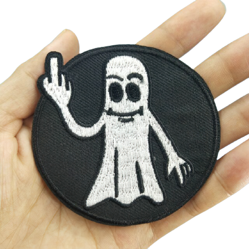 Flip Off Ghost Patch For Clothes / Stylish Unisex Accessory / Gothic Alternative Fashion - HARD'N'HEAVY