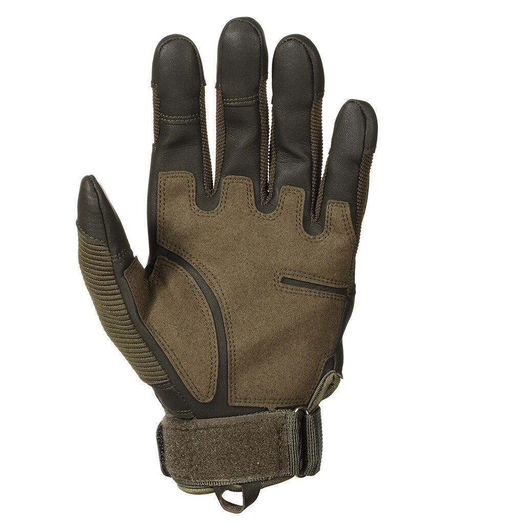 Full Finger Tactical Gloves in Military Style / Airsoft Combat PU Leather Touch Screen Gloves - HARD'N'HEAVY