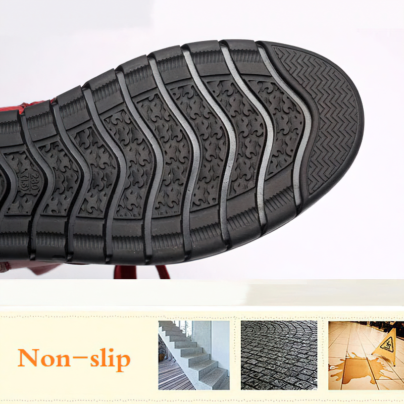 Non-slip sole of women's genuine leather ankle boots, ensuring comfort and safety for all stylish occasions.