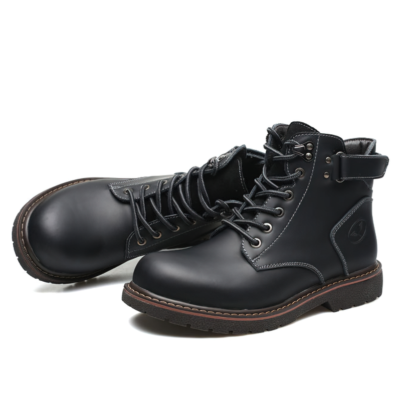 Stylish faux leather ankle motorcycle boots for men, perfect for biker and vintage looks.