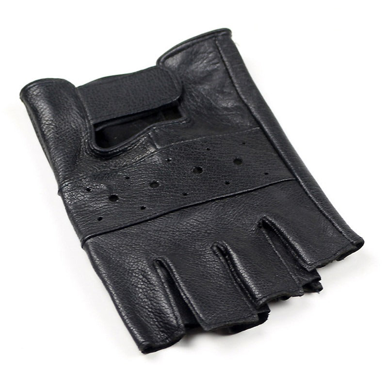 Rock Style Slip-resistant Half Finger Sheep Leather Gloves - HARD'N'HEAVY