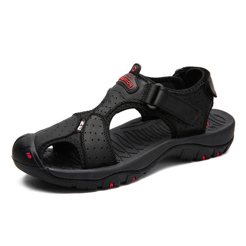 Sandalias masculinas de cuero genuino/zapatos de playa de verano al aire libre/moda alternativa informal
