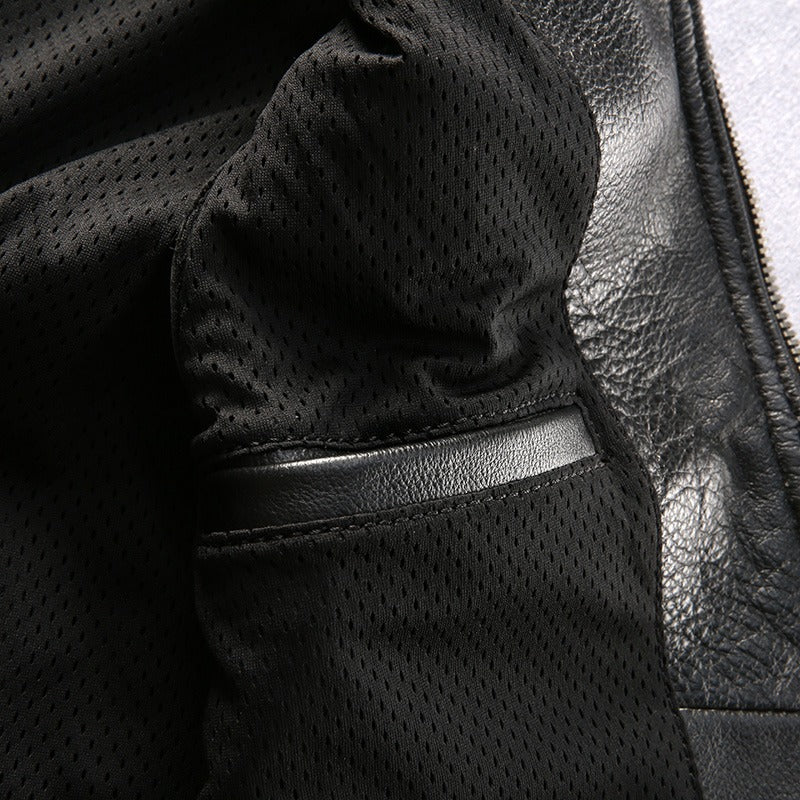 Genuine Leather Men's Vest / Black Cowhide Leather Motorcycle Rider Vest - HARD'N'HEAVY