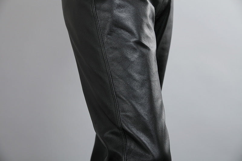 CLEARANCE / Genuine Leather Pants / Straight Loose Classic Trouser Biker / Gothic Clothing - HARD'N'HEAVY