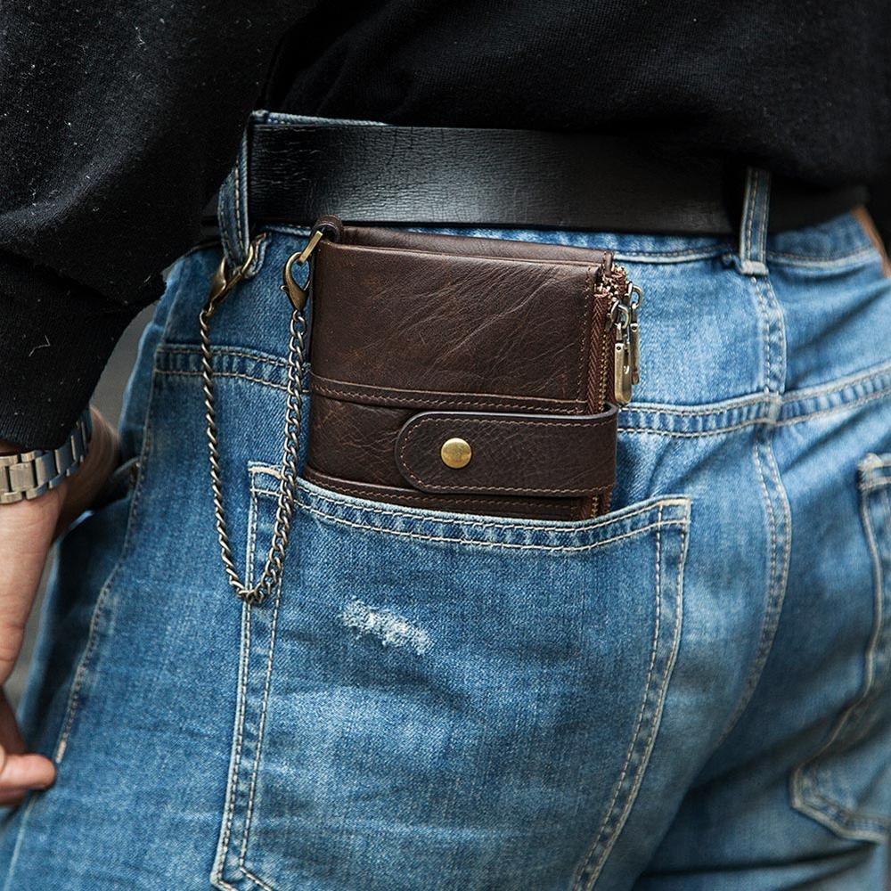 Genuine Leather Rfid Unisex Wallet / Short Mini Cash And Card Portomonee - HARD'N'HEAVY