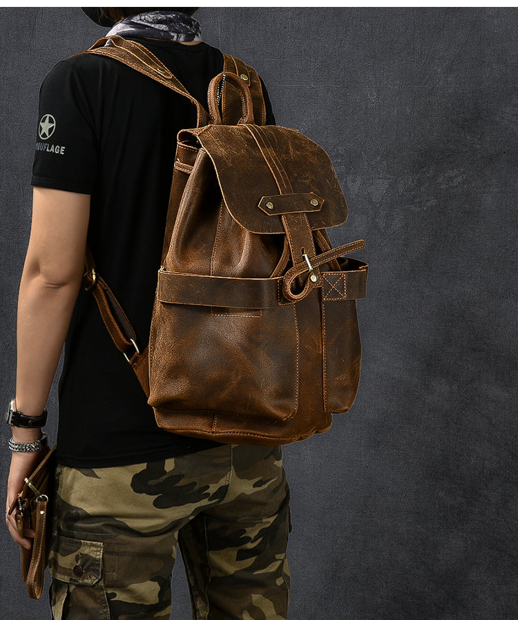 Genuine Leather travel Backpack / Rocker fashion / Steampunk fashion - HARD'N'HEAVY