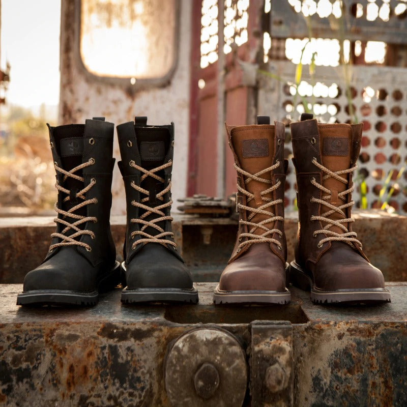 Genuine leather vintage style motorcycle ankle boots for men in black and brown, perfect for autumn and winter.