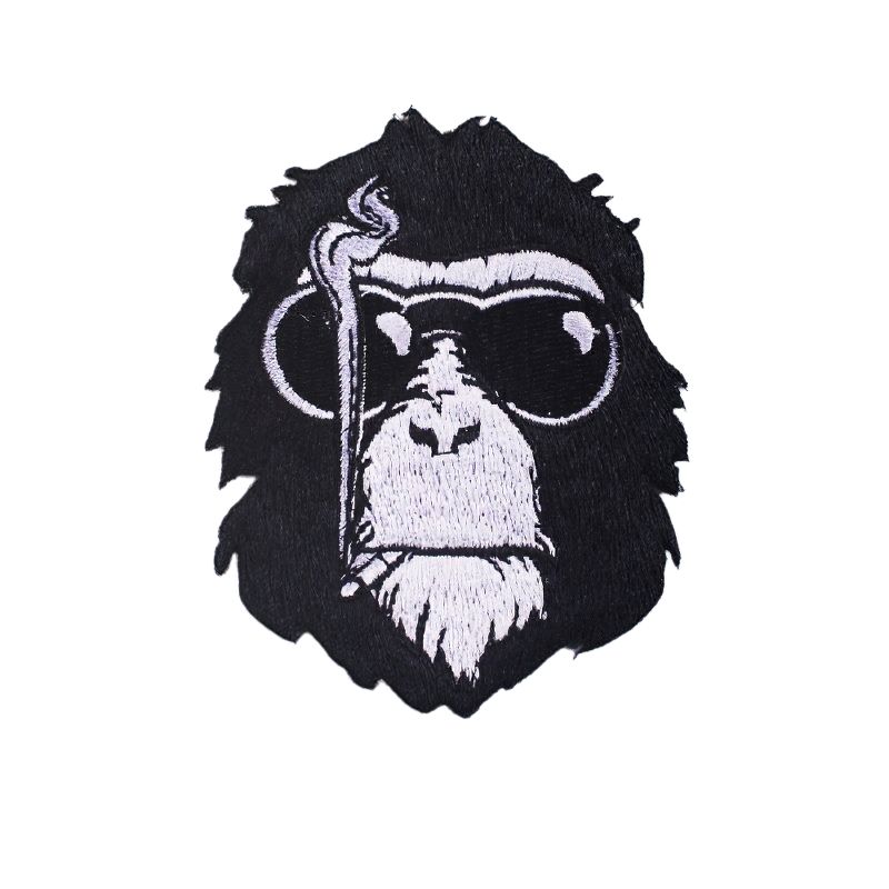 Gothic unisex patch featuring a gorilla in sunglasses with a cigar, perfect for enhancing clothes.