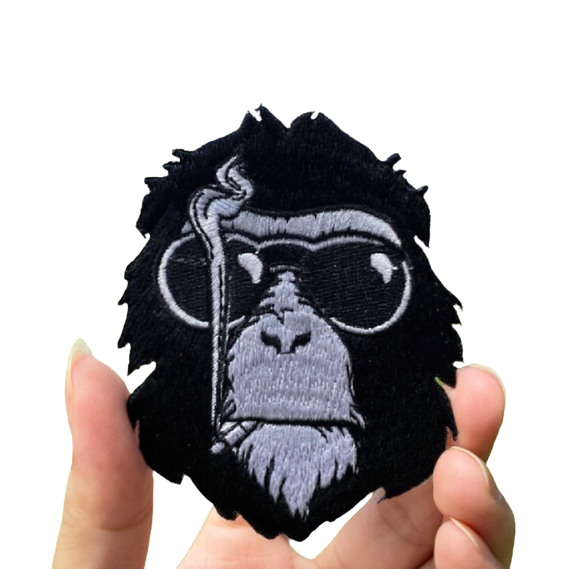 Goth Patch For Clothes Gorilla In Glasses With A Cigar / Unisex Accessory For Clothes - HARD'N'HEAVY