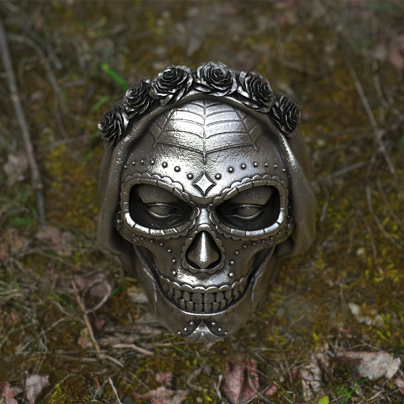 Goth Skull Ring For Men And Women / Stainless Steel Rose Biker Jewelry - HARD'N'HEAVY