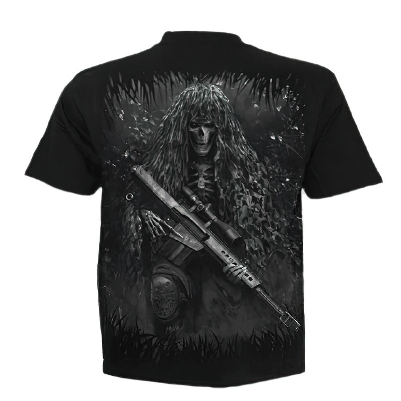Gothic Alternative T-shirt with 3D Print Skull / Black T-Shirts Short Sleeve and Round Neck #2 - HARD'N'HEAVY