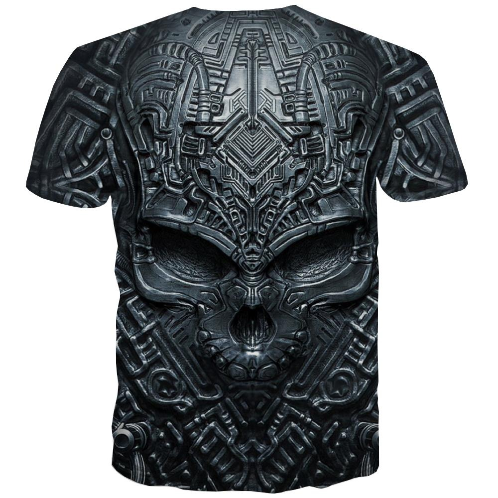 Gothic Alternative T-shirt with 3D Print Skull / Black T-Shirts Short Sleeve and Round Neck #4 - HARD'N'HEAVY