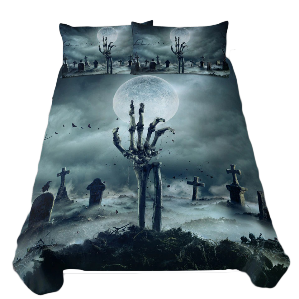Gothic Bedclothes with a 3D print full moon at the cemetery / Unisex Fashion Home Textiles - HARD'N'HEAVY