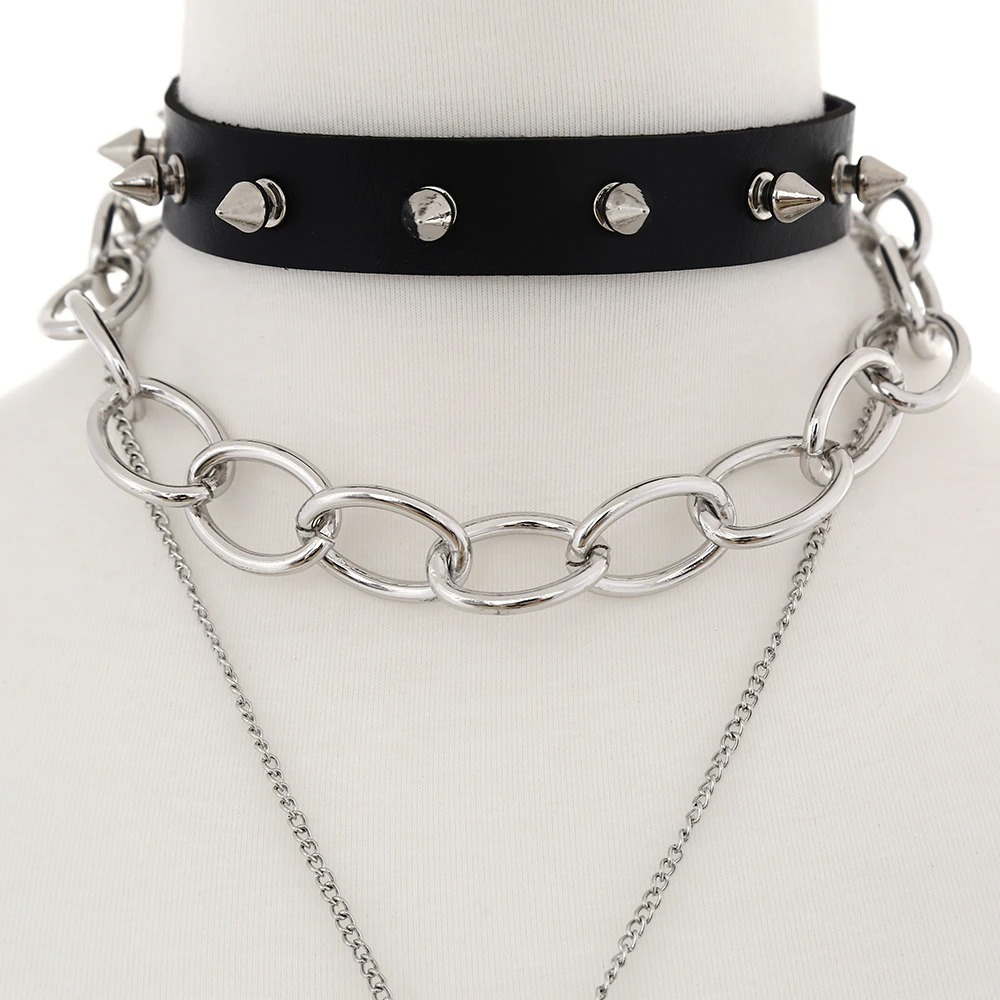 Gothic Black Choker Necklace for Women / Chain Vintage Collar Necklace - HARD'N'HEAVY