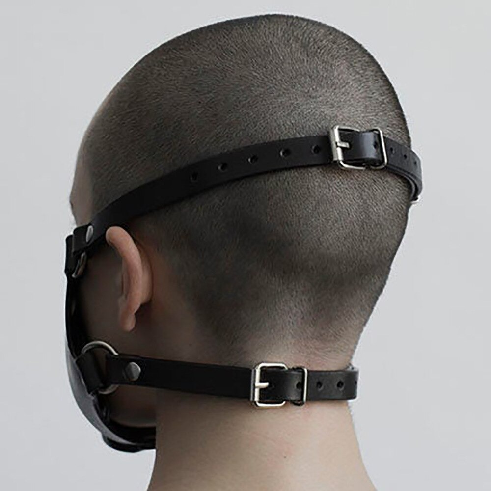 Adjustable black mask for men and women, showcasing a stylish back view with a secure strap design.