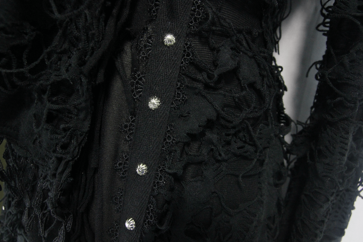 Gothic Black Women's Bat Wing Sleeve Hood Long Coat / Casual Tattered Outwears in Steampunk Style - HARD'N'HEAVY