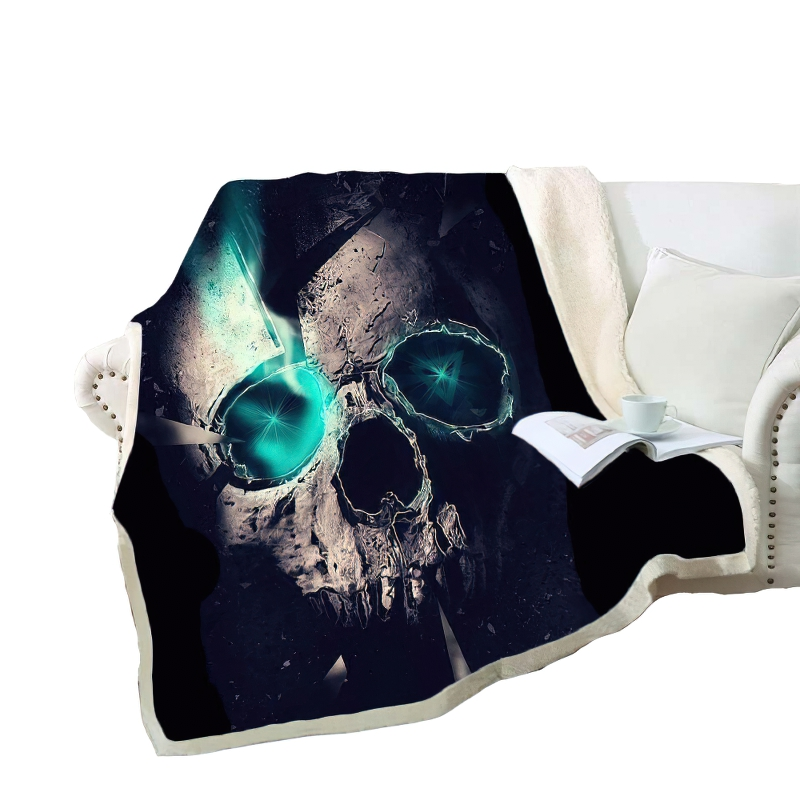 Gothic Blanket with Skull / Comfort Plush Blanket / Fashion Bedspread Throw - HARD'N'HEAVY
