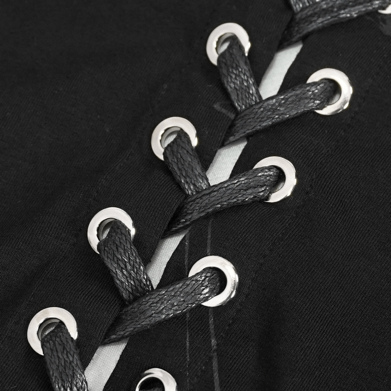 Gothic Bone Printed Zipper Cape / Women's Strappy Bolero with Lacing at the Back - HARD'N'HEAVY