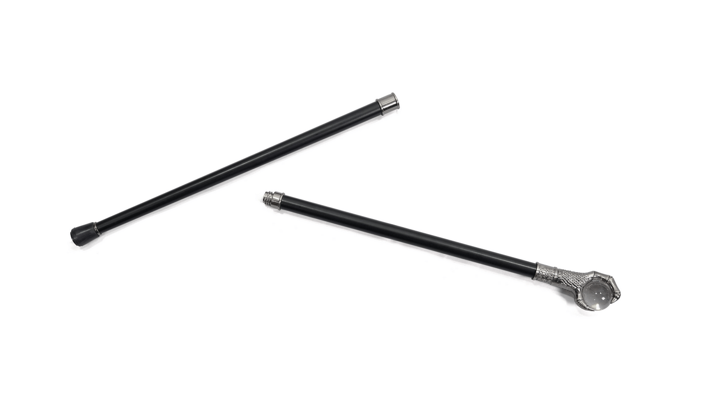 Gothic unisex cane featuring a dragon claw and glass ball for a striking accessory look.