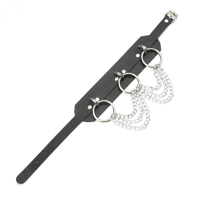 Gothic Choker with Chain and Ring / O-Ring Chain Choker / Bondage Neckwear in Gothic Fashion - HARD'N'HEAVY