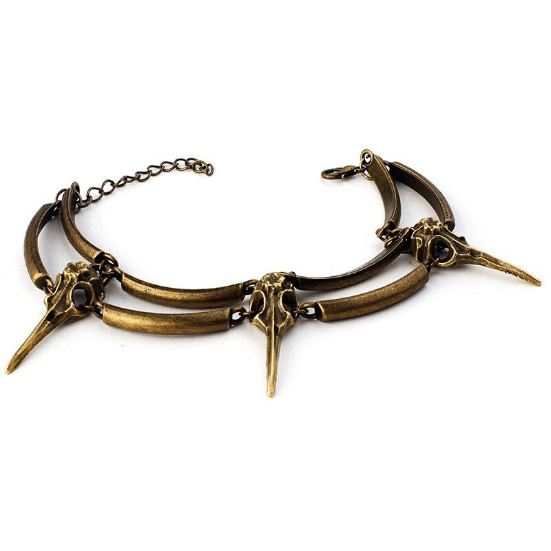 Gothic Crow Skull Bracelet For Men and Women / Vintage Mystery Witch Bracelets
