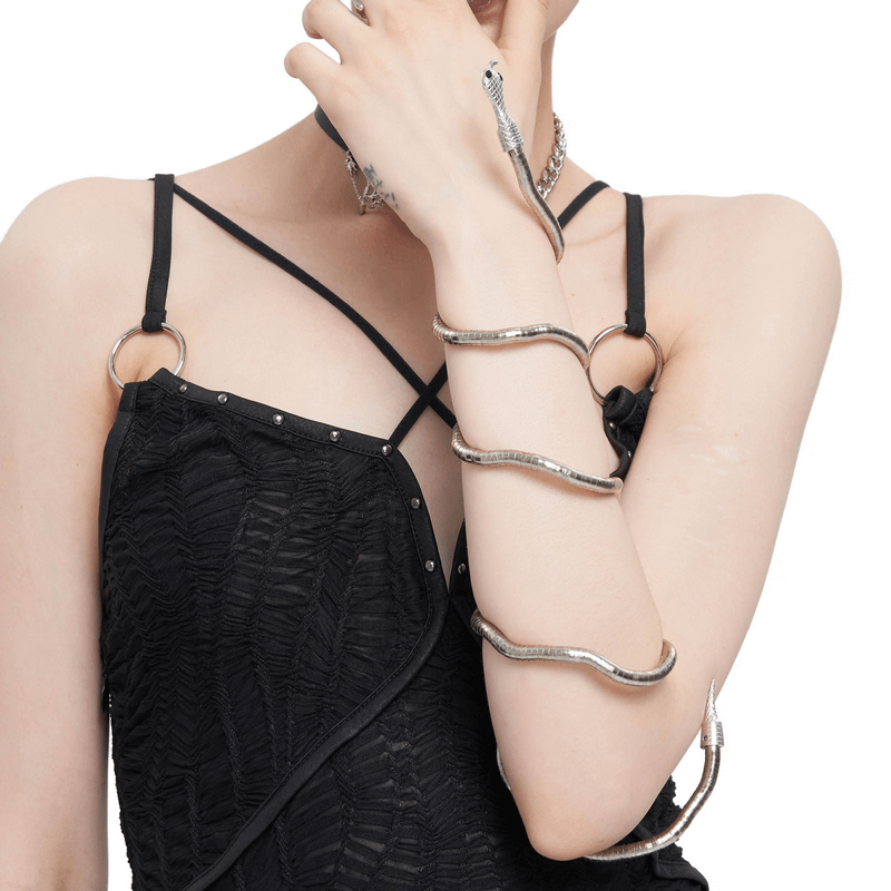 Gothic Curved Snake Necklace / Zinc Alloy Adjustable Bracelets / Vintage Multi-Purpose Jewelry