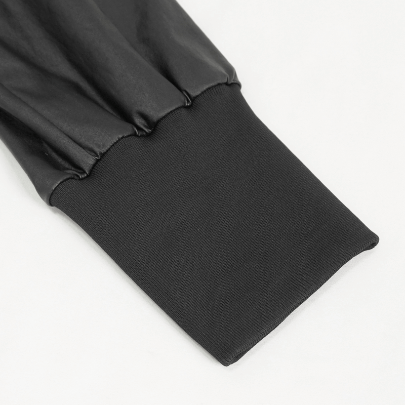 Close-up of the elastic cuff detail on Gothic elastic waistband jogger pants for men.