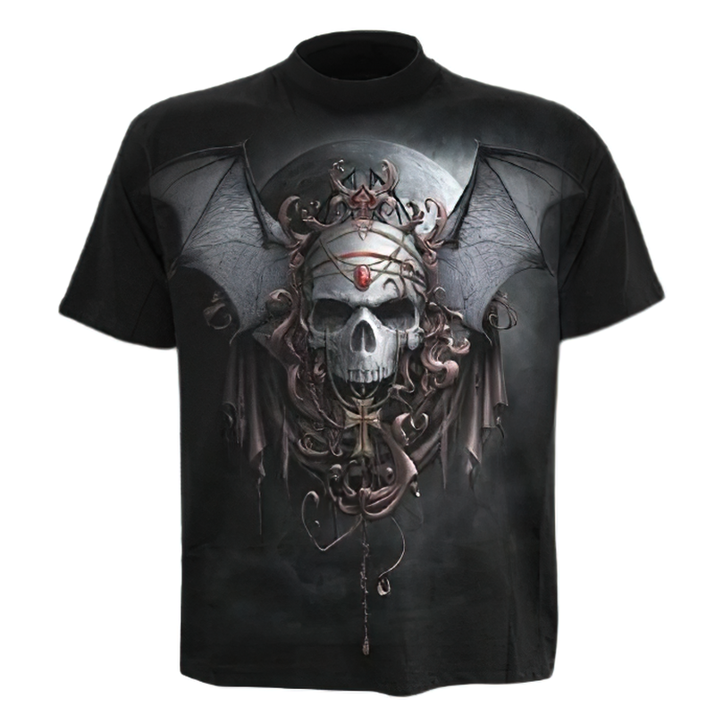 Gothic Fashion T-shirt with 3D Print kazhan Skull / Black T-Shirts Short Sleeve and Round Neck - HARD'N'HEAVY