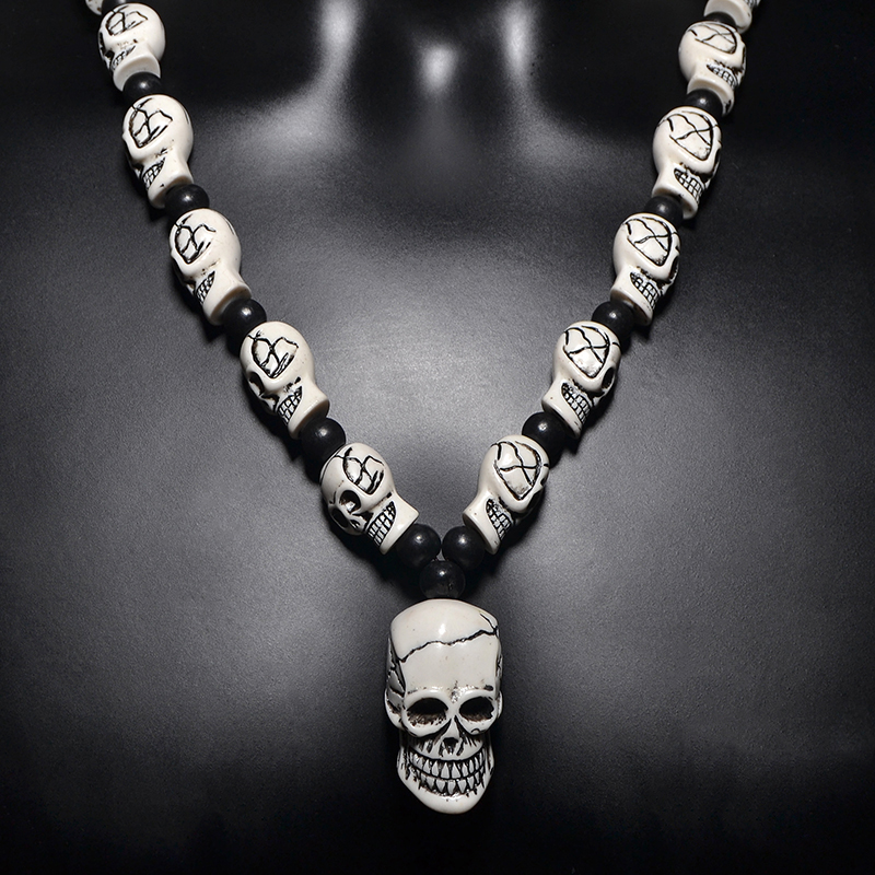 Gothic Imitation Bone Necklace for Men and Women / Skull Pendant Necklace - HARD'N'HEAVY